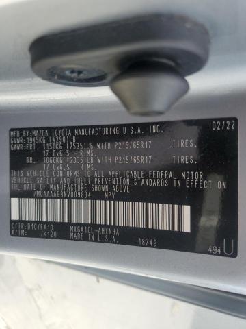 Aukcja sprzedaży 2022 Toyota Corolla Cr, vin: 7MUAAAAG8NV009834, numer aukcji: 63856345