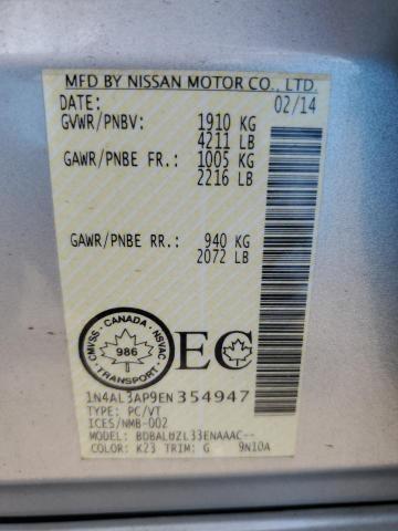 Продаж на аукціоні авто 2014 Nissan Altima 2.5, vin: 1N4AL3AP9EN354947, номер лоту: 64578165