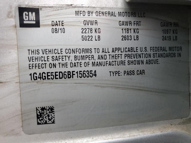 2011 Buick Lacrosse C მანქანა იყიდება აუქციონზე, vin: 1G4GE5ED6BF156354, აუქციონის ნომერი: 63260285
