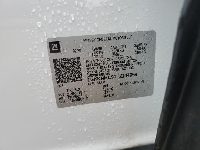65364085 :رقم المزاد ، 1GKKNMLS1LZ194959 vin ، 2020 Gmc Acadia مزاد بيع