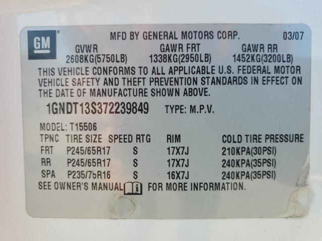 Aukcja sprzedaży 2007 Chevrolet Trailblaze, vin: 1GNDT13S372239849, numer aukcji: 65154795