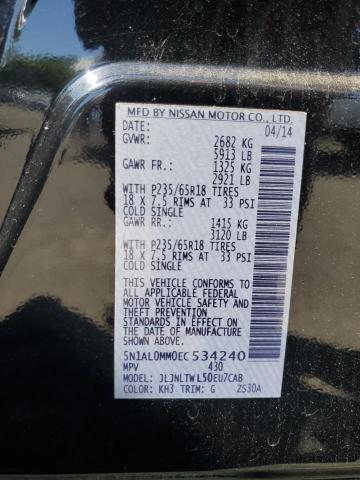63166365 :رقم المزاد ، 5N1AL0MM0EC534240 vin ، 2014 Infiniti Qx60 مزاد بيع