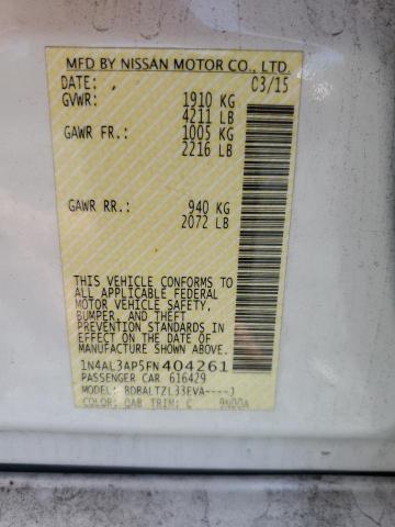 Auction sale of the 2015 Nissan Altima, vin: 1N4AL3AP5FN404261, lot number: 62309335