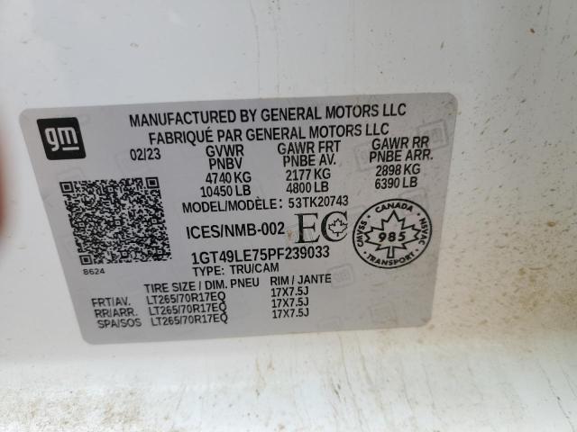66150195 :رقم المزاد ، 1GT49LE75PF239033 vin ، 2023 Gmc Sierra K25 مزاد بيع