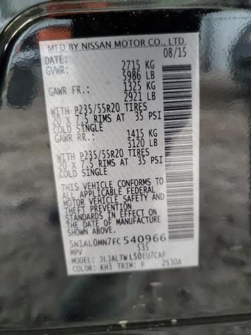 63833145 :رقم المزاد ، 5N1AL0MN7FC540966 vin ، 2015 Infiniti Qx60 مزاد بيع