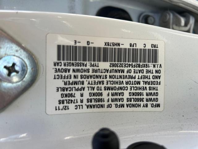Aukcja sprzedaży 2012 Honda Civic Lx, vin: 19XFB2F54CE323062, numer aukcji: 66222245