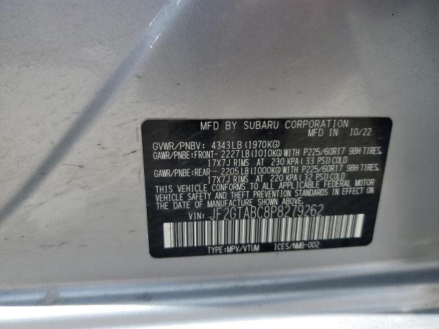 2023 Subaru Crosstrek მანქანა იყიდება აუქციონზე, vin: JF2GTABC8P8279262, აუქციონის ნომერი: 63136365