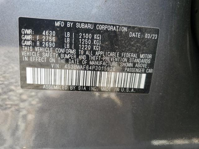 Продажа на аукционе авто 2023 Subaru Legacy Premium, vin: 4S3BWAF64P3015926, номер лота: 62740375