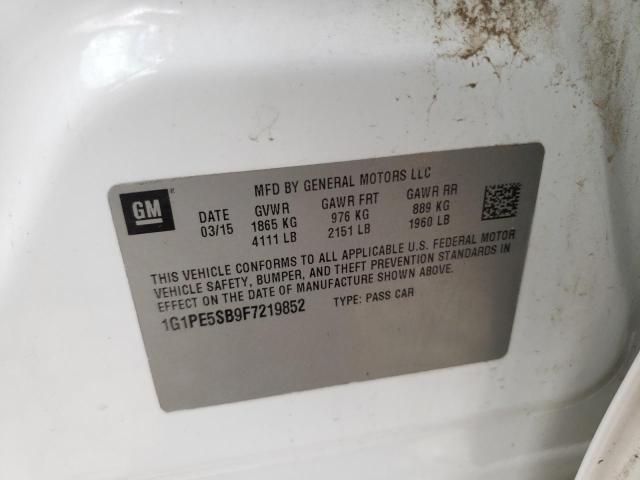 2015 Chevrolet Cruze მანქანა იყიდება აუქციონზე, vin: 1G1PE5SB9F7219852, აუქციონის ნომერი: 65206435