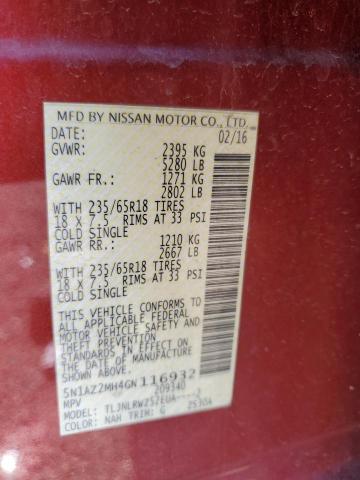 Продажа на аукционе авто 2016 Nissan Murano, vin: 5N1AZ2MH4GN116932, номер лота: 63488895