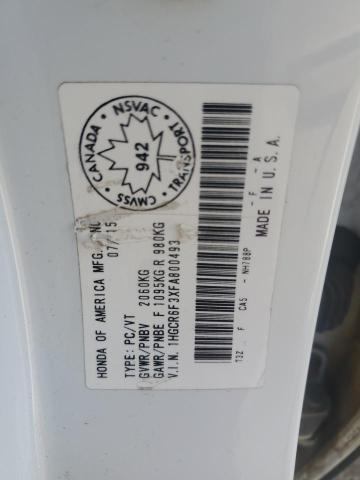 Aukcja sprzedaży 2015 Honda Accord Hyb, vin: 1HGCR6F3XFA800493, numer aukcji: 63911105
