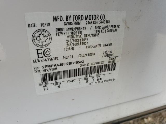 Продажа на аукционе авто 2019 Ford Edge, vin: 2FMPK4J98KBB15522, номер лота: 66595815