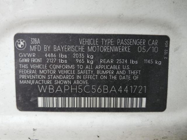 2011 Bmw 328 მანქანა იყიდება აუქციონზე, vin: WBAPH5C56BA441721, აუქციონის ნომერი: 65258065