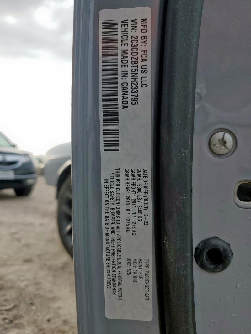 2022 Dodge Challenger მანქანა იყიდება აუქციონზე, vin: 2C3CDZBT5NH233795, აუქციონის ნომერი: 64310525