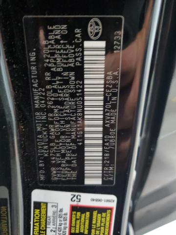 63322485 :رقم المزاد ، 4T1G11AK8NU051422 vin ، 2022 Toyota Camry Se مزاد بيع