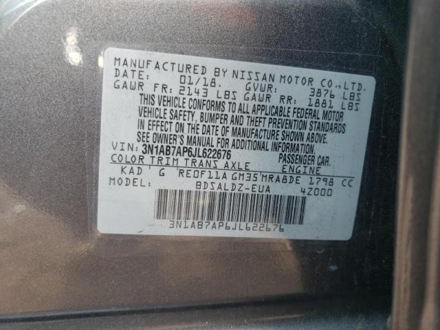 2018 Nissan Sentra მანქანა იყიდება აუქციონზე, vin: 3N1AB7AP6JL622676, აუქციონის ნომერი: 65043165
