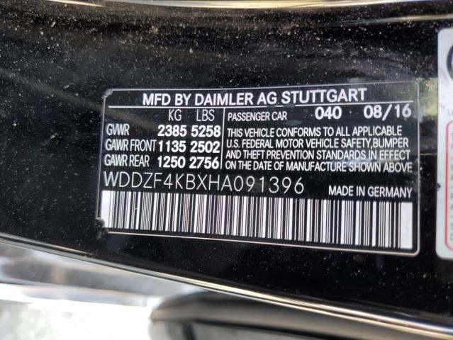 65186285 :رقم المزاد ، WDDZF4KBXHA091396 vin ، 2017 Mercedes-benz E مزاد بيع