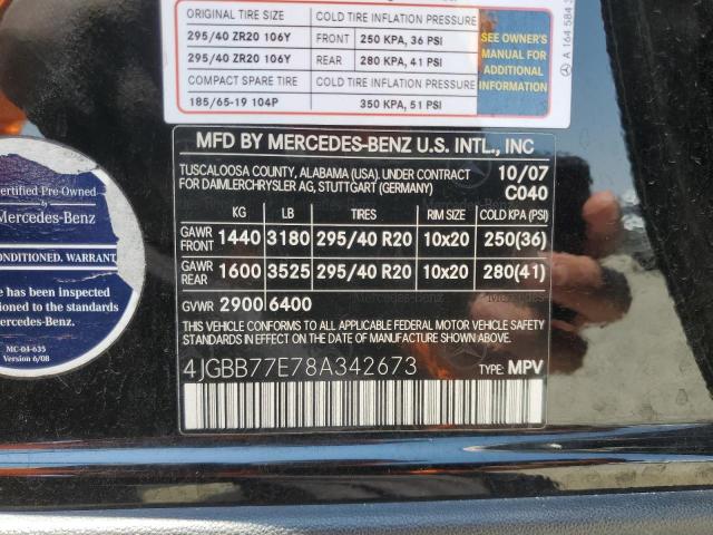 2008 Mercedes-benz Ml 63 Amg მანქანა იყიდება აუქციონზე, vin: 4JGBB77E78A342673, აუქციონის ნომერი: 64336925