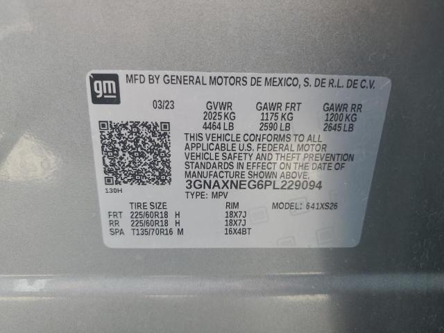 Продаж на аукціоні авто 2023 Chevrolet Equinox Pr, vin: 3GNAXNEG6PL229094, номер лоту: 64737725