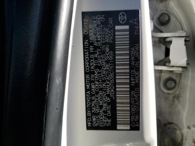 66830795 :رقم المزاد ، JTDKDTB38C1511959 vin ، 2012 Toyota Prius C مزاد بيع