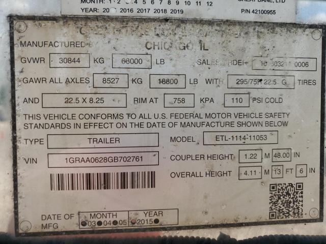 Продаж на аукціоні авто 2016 Great Dane Unknown, vin: 1GRAA0628GB702761, номер лоту: 66220465