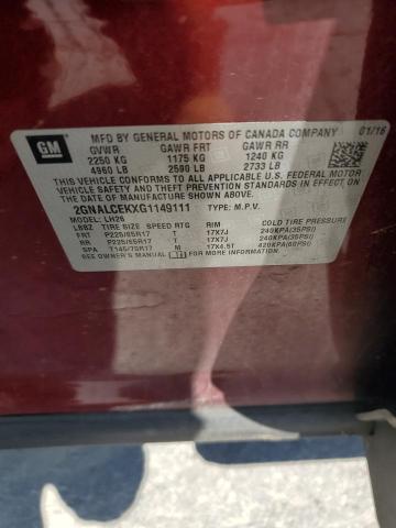 Продажа на аукционе авто 2016 Chevrolet Equinox Lt, vin: 2GNALCEKXG1149111, номер лота: 66559195
