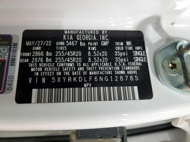 63486835 :رقم المزاد ، 5XYRKDLF6NG128785 vin ، 2022 Kia Sorento مزاد بيع