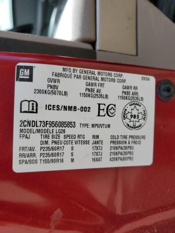 2005 Chevrolet Equinox მანქანა იყიდება აუქციონზე, vin: 2CNDL73F956085853, აუქციონის ნომერი: 65646485