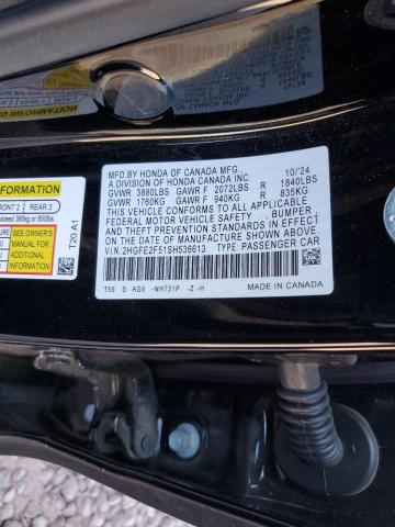 Продаж на аукціоні авто 2025 Honda Civic Spor, vin: 2HGFE2F51SH536613, номер лоту: 64330865