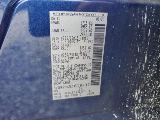 65151395 :رقم المزاد ، 5N1DR2BN2LC618737 vin ، 2020 Nissan Pathfinder Hybrid مزاد بيع