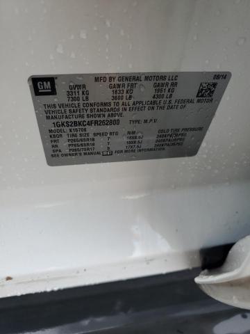 66437185 :رقم المزاد ، 1GKS2BKC4FR262800 vin ، 2015 Gmc Yukon Slt مزاد بيع