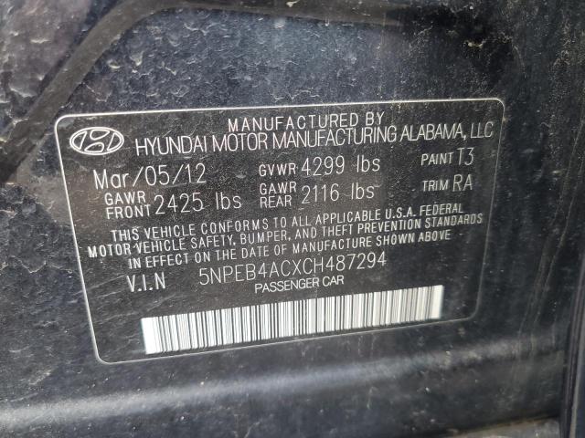 65694755 :رقم المزاد ، 5NPEB4ACXCH487294 vin ، 2012 Hyundai Sonata Gls مزاد بيع
