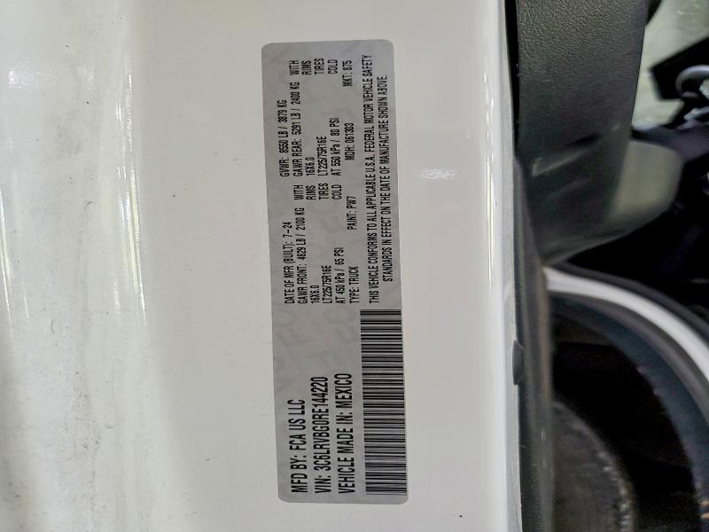 Aukcja sprzedaży 2024 Ram Promaster 1500, vin: 3C6LRVBG0RE144220, numer aukcji: 60641656