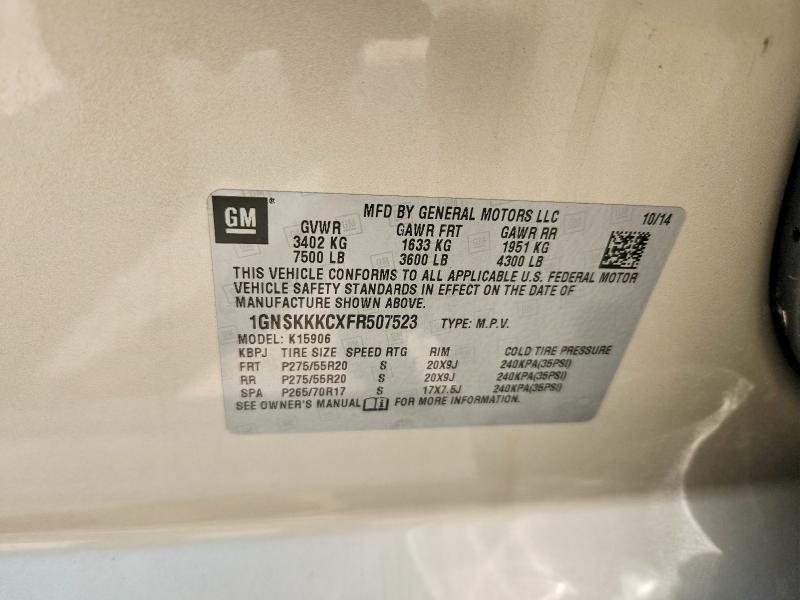 Продажа на аукционе авто 2015 Chevrolet Suburban, vin: 1GNSKKKCXFR507523, номер лота: 61170186