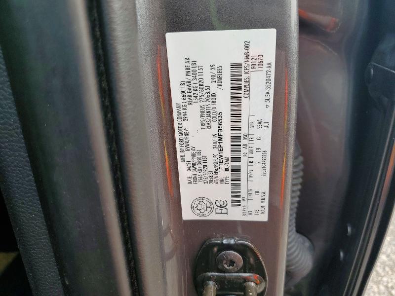 60964076 :رقم المزاد ، 1FTEW1EP1MFB56535 vin ، 2021 Ford F150 مزاد بيع