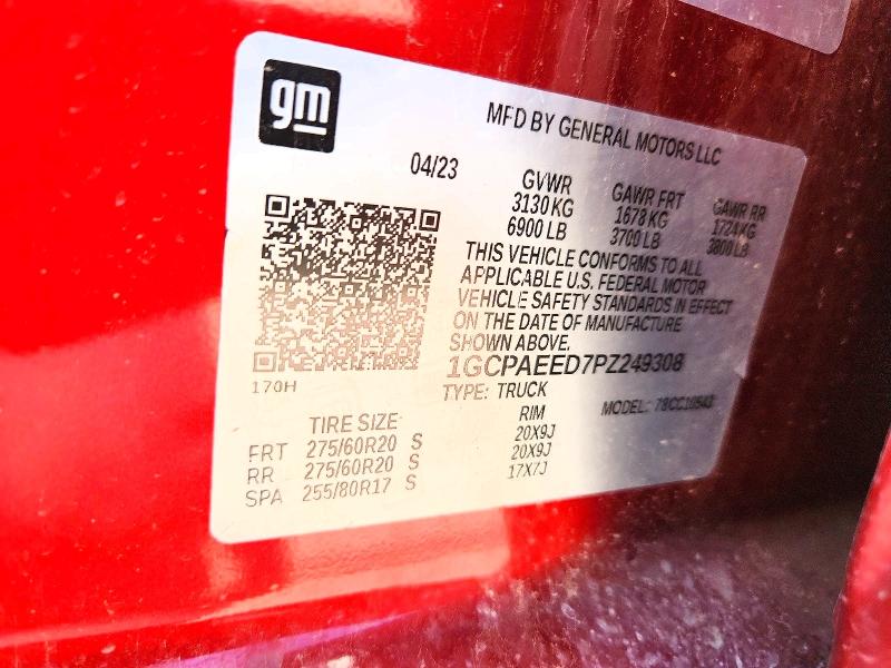 Aukcja sprzedaży 2023 Chevrolet Silverado, vin: 1GCPAEED7PZ249308, numer aukcji: 62796996