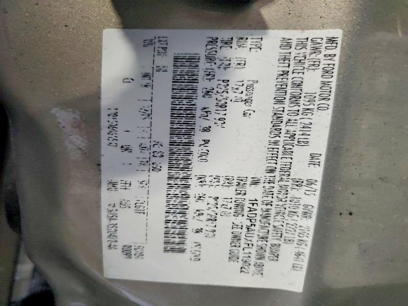 59872276 :رقم المزاد ، 1FADP5AUXFL119022 vin ، 2015 Ford C-max مزاد بيع