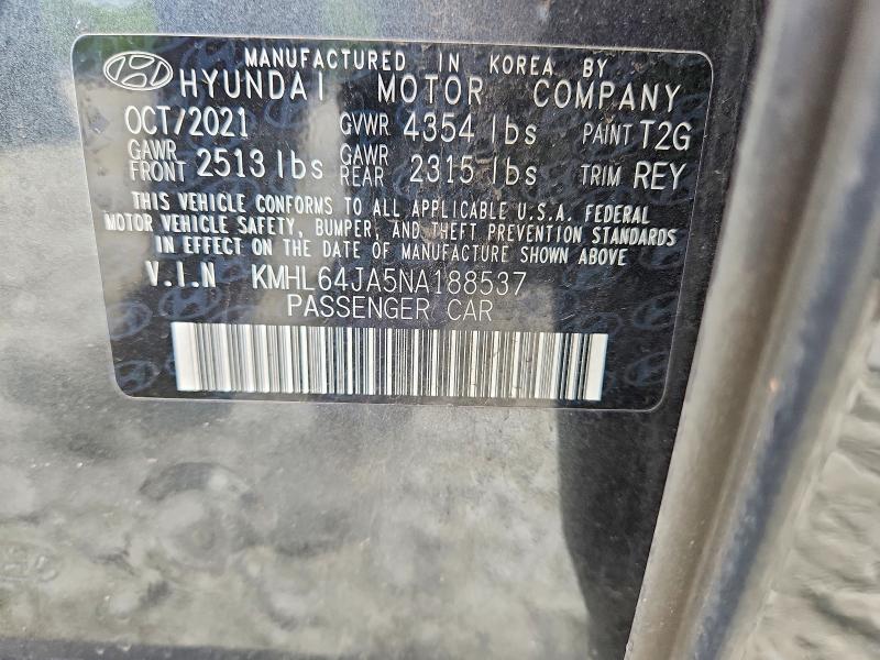 Продажа на аукционе авто 2022 Hyundai Sonata, vin: KMHL64JA5NA188537, номер лота: 60801146