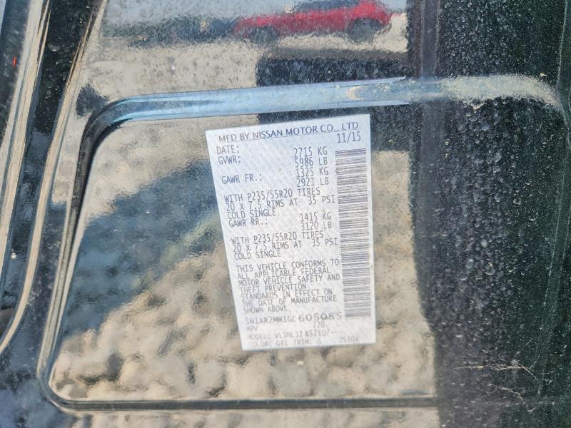 Продаж на аукціоні авто 2016 Nissan Pathfinder, vin: 5N1AR2MM1GC605085, номер лоту: 63301386