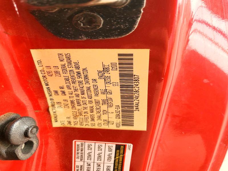 2008 Nissan Altima მანქანა იყიდება აუქციონზე, vin: 1N4AL24E28C243807, აუქციონის ნომერი: 61000716