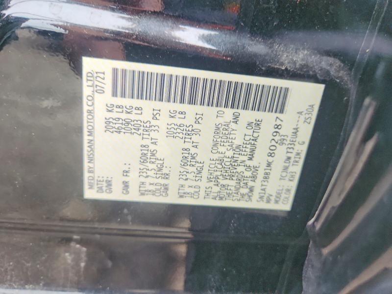 62026186 :رقم المزاد ، 5N1AT3BB1MC802987 vin ، 2021 Nissan Rogue مزاد بيع