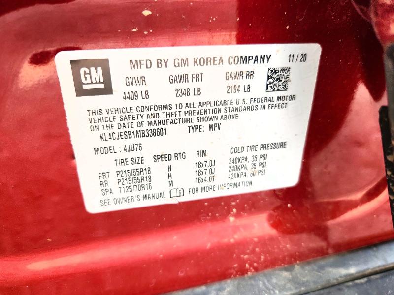 Auction sale of the 2021 Buick Encore, vin: KL4CJESB1MB338601, lot number: 61314686