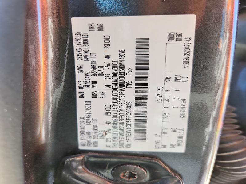 61857746 :رقم المزاد ، 1FTEW1CP5FFC93029 vin ، 2015 Ford F150 مزاد بيع