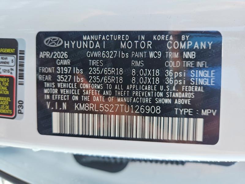 Aukcja sprzedaży 2026 Hyundai Palisade, vin: KM8RL5S27TU126908, numer aukcji: 62410626