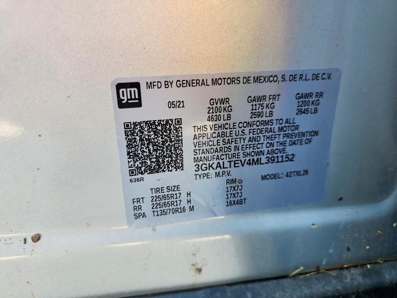 2021 Gmc Terrain მანქანა იყიდება აუქციონზე, vin: 3GKALTEV4ML391152, აუქციონის ნომერი: 63295776