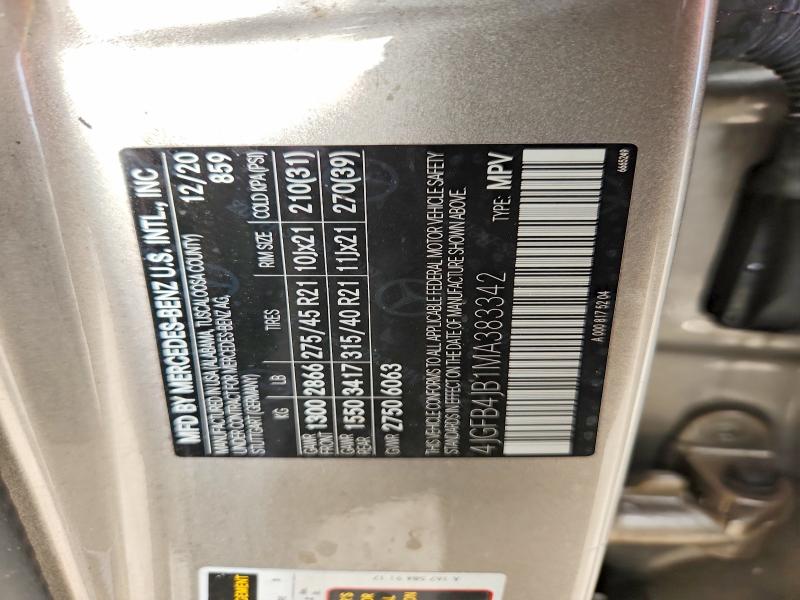 Продаж на аукціоні авто 2021 Mercedes-benz Gle, vin: 4JGFB4JB1MA383342, номер лоту: 59298376