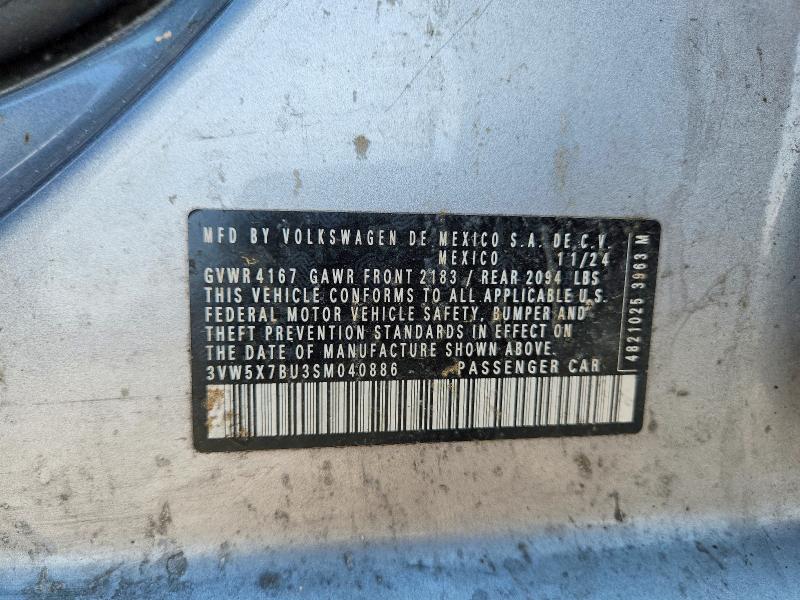 Продаж на аукціоні авто 2025 Volkswagen Jetta, vin: 3VW5X7BU3SM040886, номер лоту: 63208786