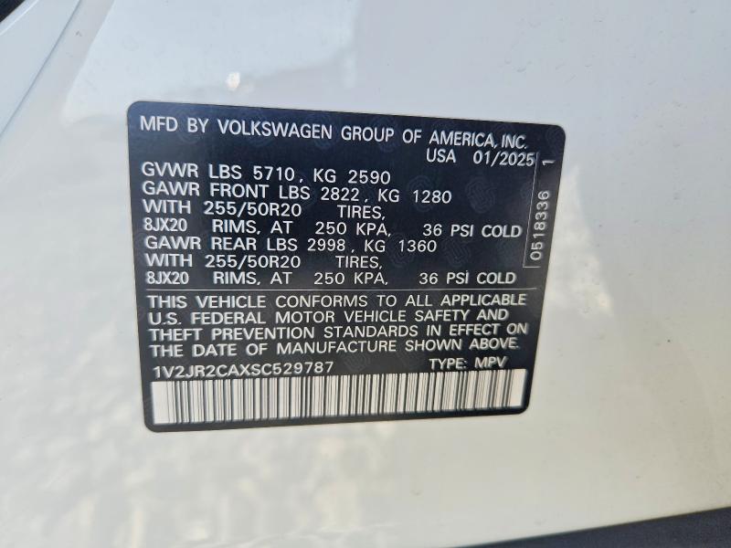 Продажа на аукционе авто 2025 Volkswagen Atlas, vin: 1V2JR2CAXSC529787, номер лота: 61194806