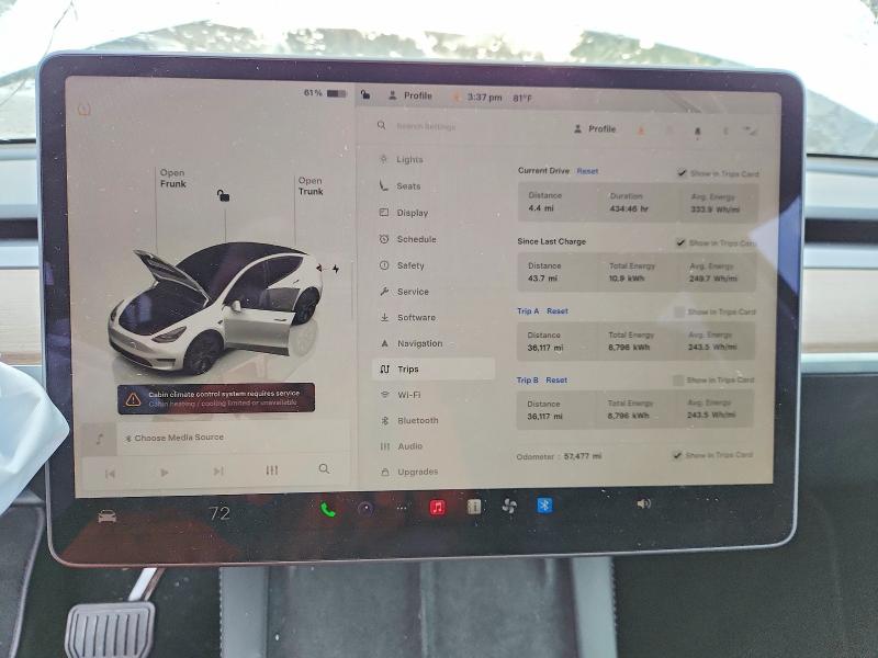 61953026 :رقم المزاد ، 7SAYGDED3RF129160 vin ، 2024 Tesla Model Y مزاد بيع