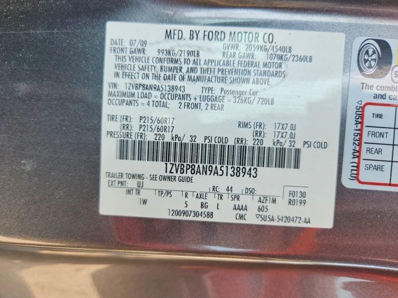 Продажа на аукционе авто 2010 Ford Mustang, vin: 1ZVBP8AN9A5138943, номер лота: 61088426